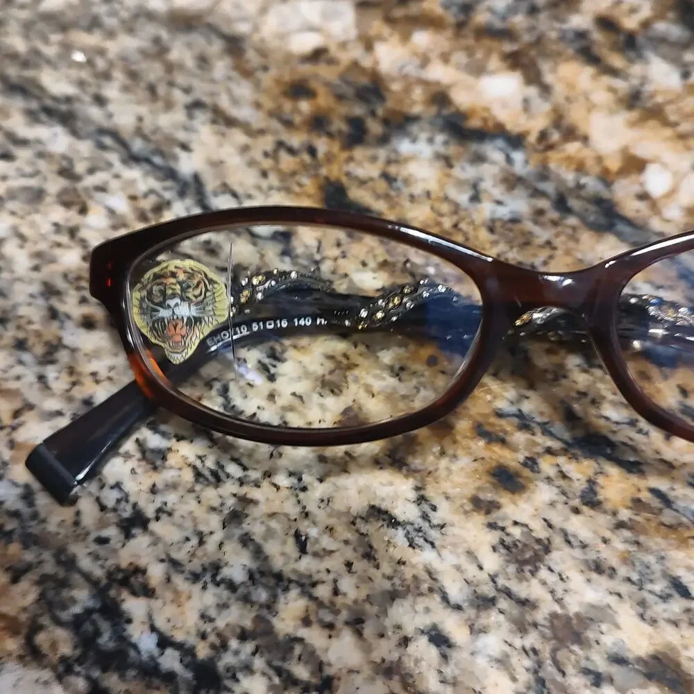Rare Ed Hardy EH0710 Snake Glasses Eyeglasses 51-18-140 Hazel Frames